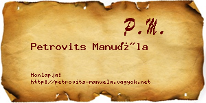 Petrovits Manuéla névjegykártya